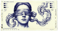 Blindfolded Figure – Tattoo Flash Design