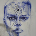 Fracture — Original Ballpoint Pen Drawing by Roberto Cisneros
